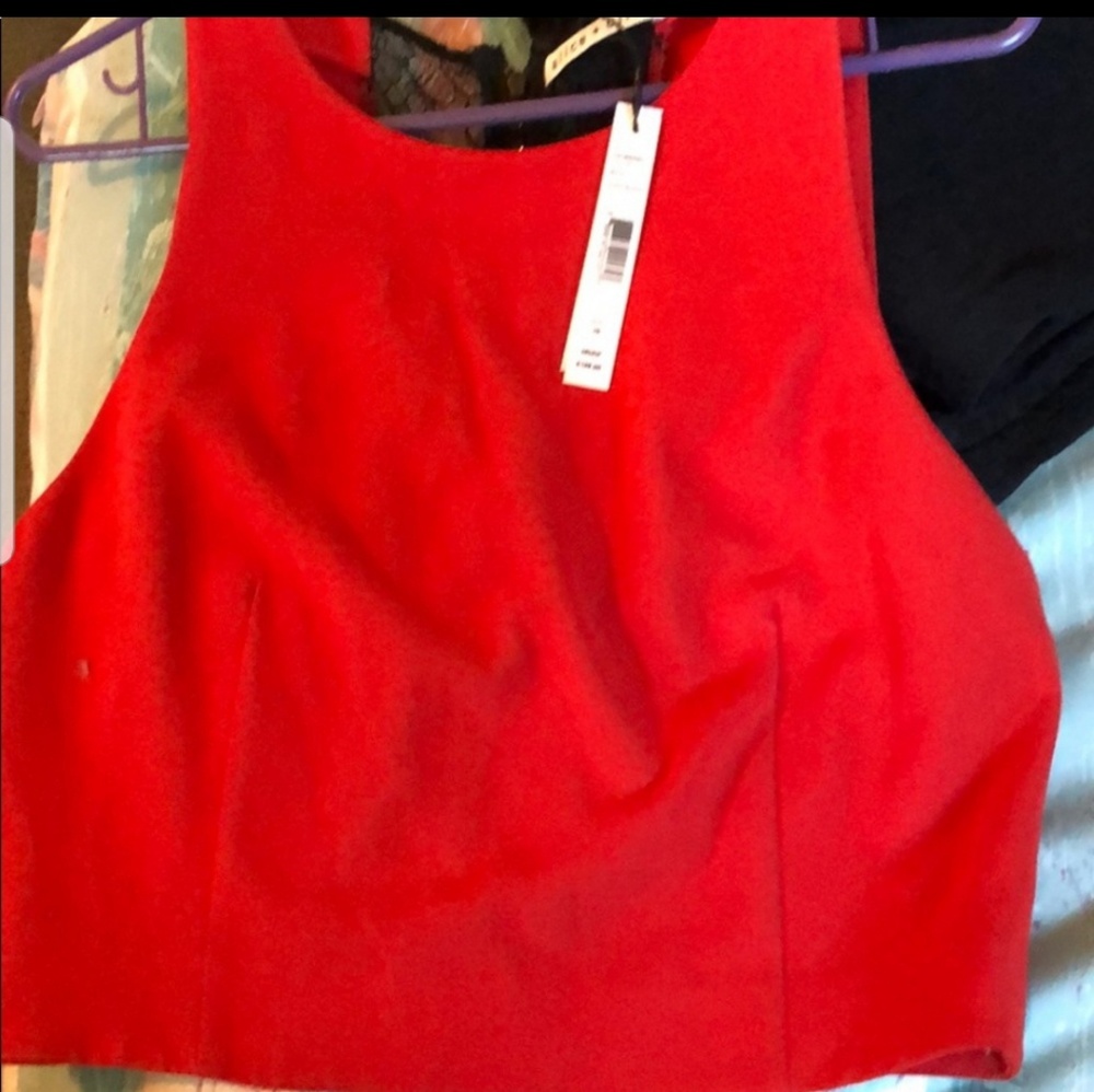 Alice + Olivia Red Crop Top NWT